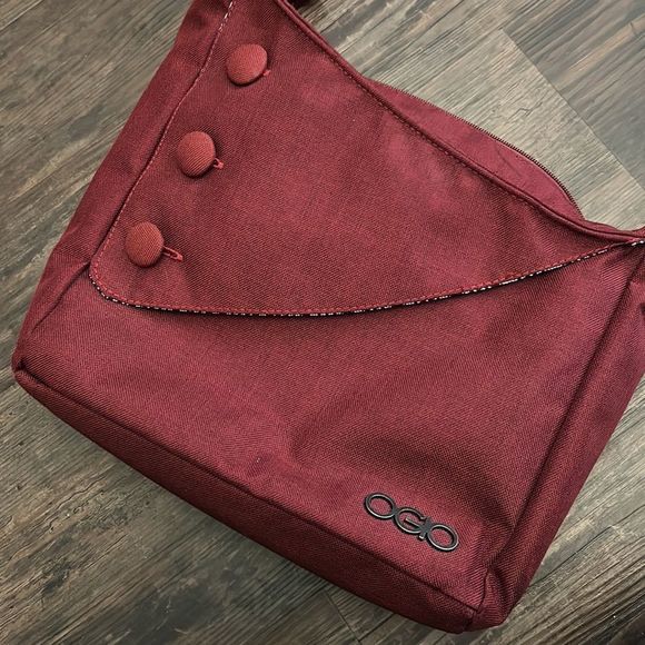 Ogio crossbody purse bag burgundy tablet women’s lightweight tote Brooklyn - Picture 2 of 6